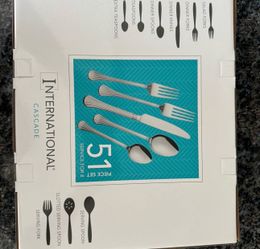 International Cascade 51 Piece Flatware Set Service for 8