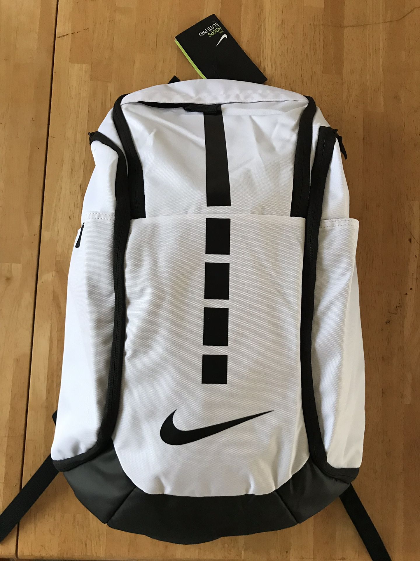 Brand new Nike hoops elite pro basketball backpack white black 38 L gym bag