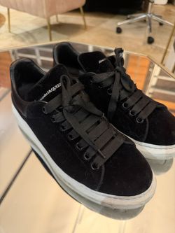 Alexander McQueen Black Velvet Oversized Sneakers Size 41 (Unisex) White Sole