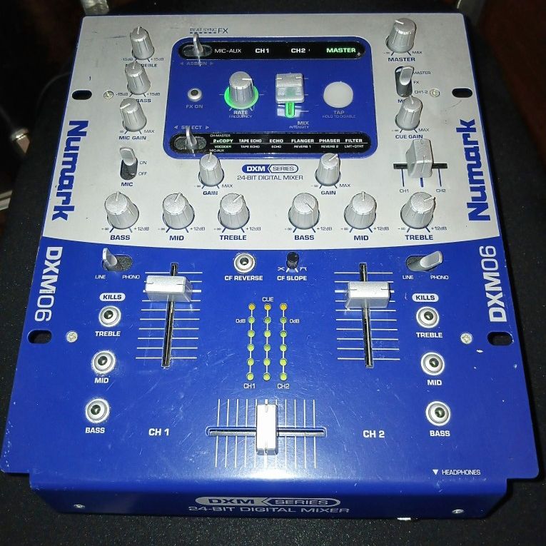 Numark DXM06 2 Channel DJ Digital Mixer Effects with Power Supply
