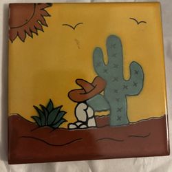 Desert Print Tiles + Flower 