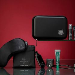Eva air Business Class X Maison Kitsuné amenities bag, Black