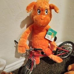 Dr Seuss Still Take Stuffed Animal With Metal Bicycle Hard To Find 150 Teddy Bear Phone From The '60s You Talk Into It Works Great $60