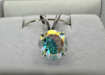 New Sterling Silver Topaz Pendant