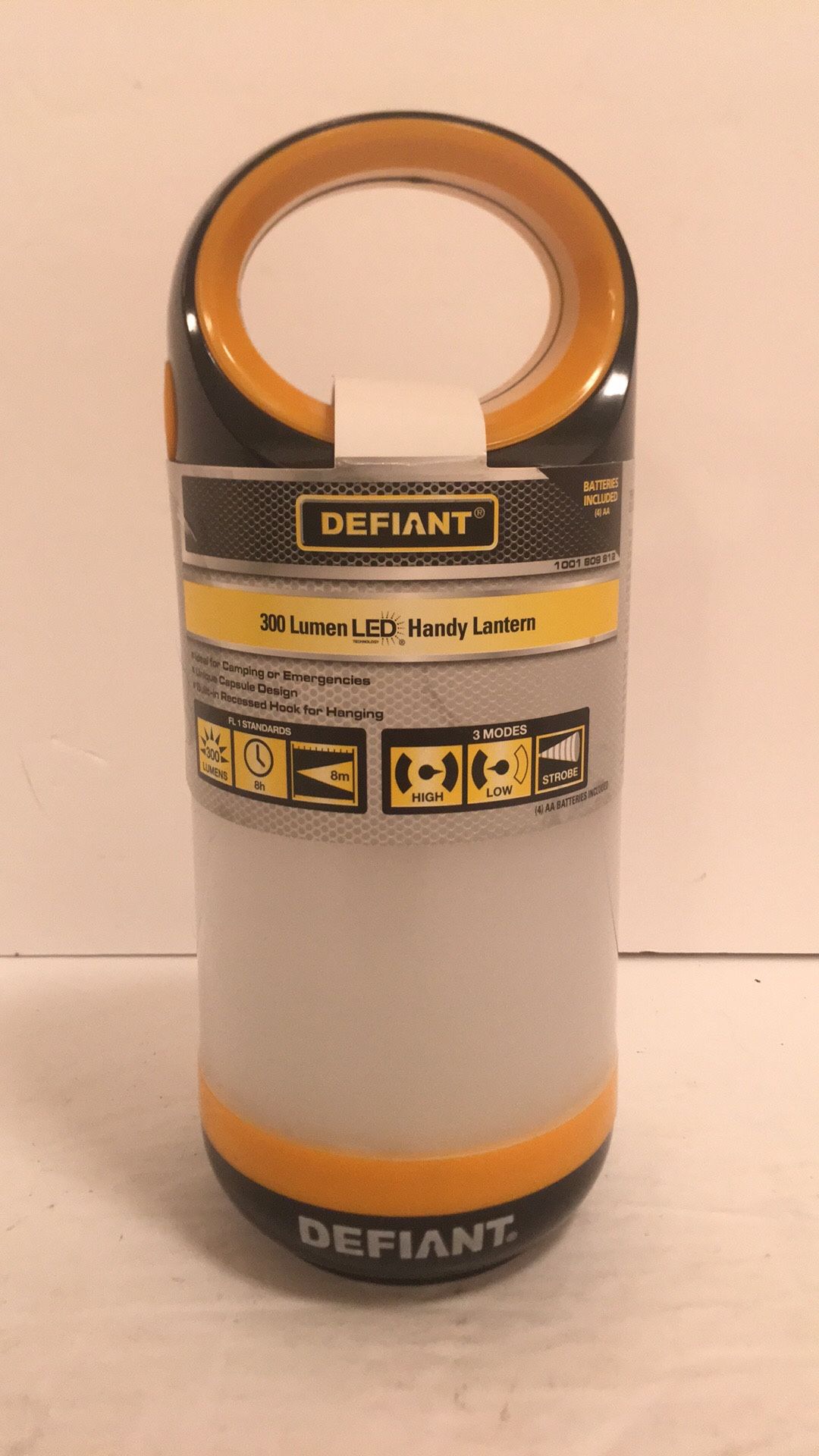 New Defiant 300 Lumens LED Handy Lantern, 3 Modes 4 batteries included