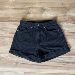 Wild Fable Black Highest Rise Mom Shorts Denim Jean High Waisted Cuffed Shorts