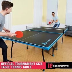 MD Sports Official Size Table Tennis Table Black/Blue -