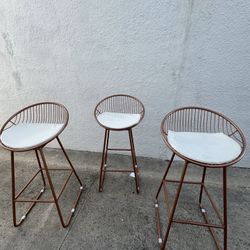 Modern Rose Gold Bar Stools 