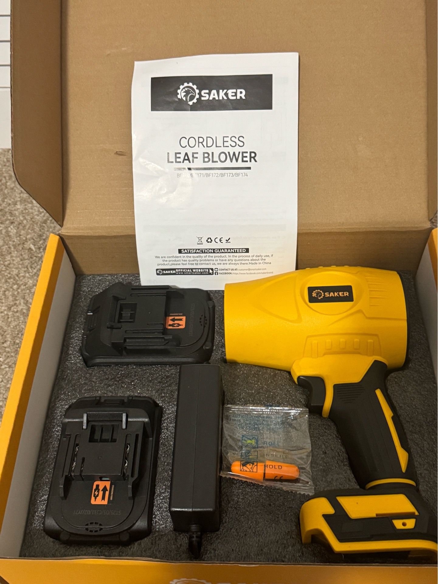 Saker Cordless Leaf Blower NEW