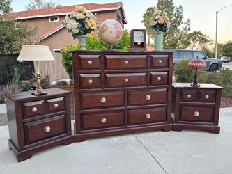 14 Drawer Dresser Chest of Drawers and Nightstand Furniture Set