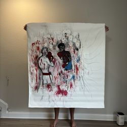 Huge Original Painting On Canvas Acrylic Boxers Boxing match Sports New