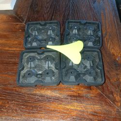 4 Diamond Shape Silicone Ice Molds With Funnel 