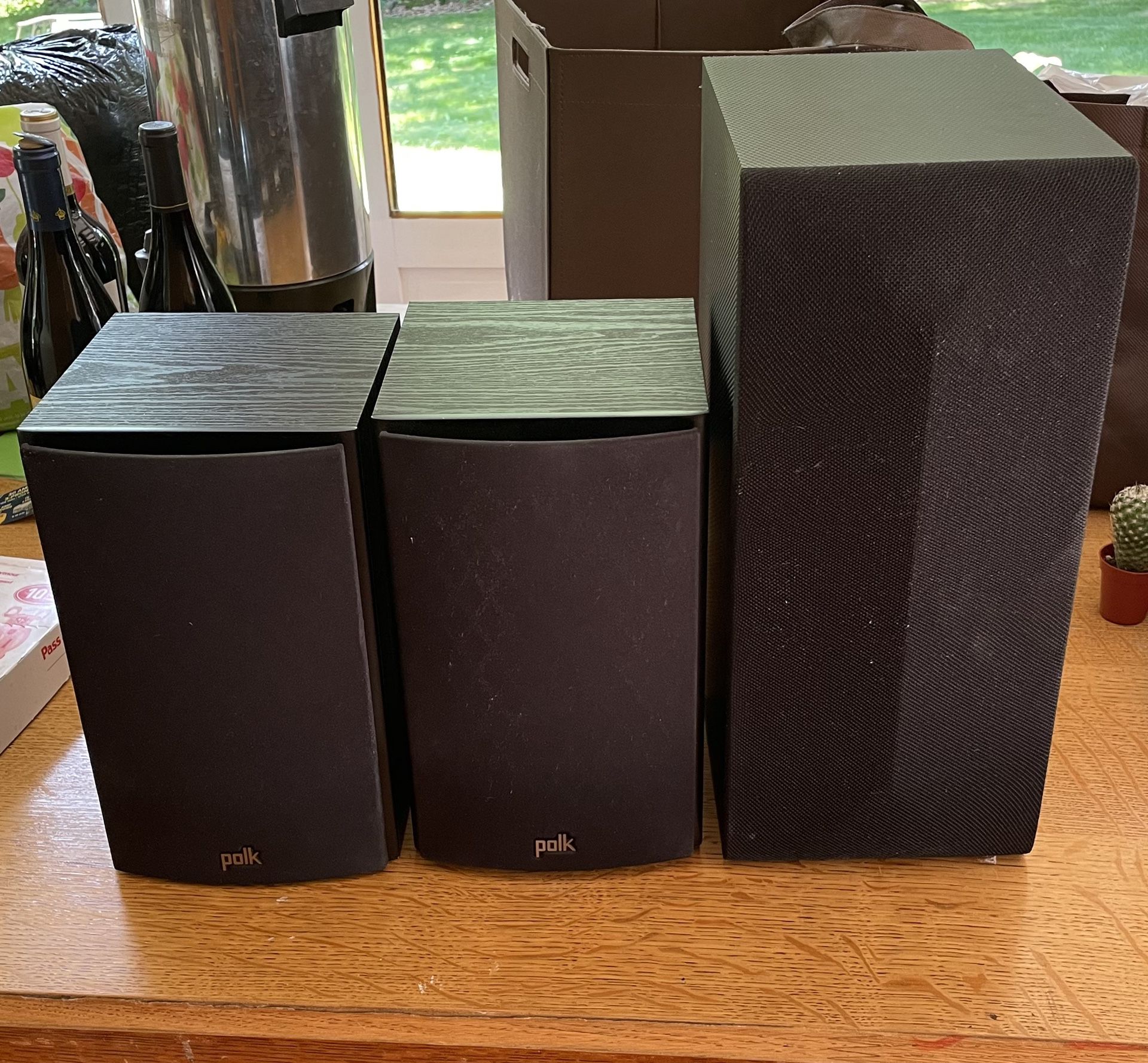 Polk Speakers (2) And Wireless Subwoofer (LG)