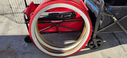 Duro Bike Tires Red with white side walls