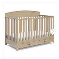 Brand new in box Graco Benton Driftwood 5-in-1 Convertible Crib with Drawer