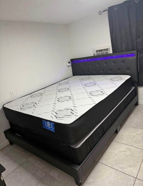 Camas Tamaño Queen con Colchón y Box Spring 🚚[Fast Delivery]💨