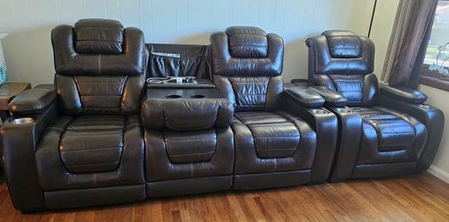 Leather couch set.