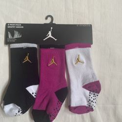 JORDAN GIRLS BABY GRIP SOCKS 3PRS 12 -24MONTHS NEW 