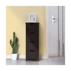 Wooden Bathroom Floor Cabinet Storage Cabinet Organizer with 4 Drawers