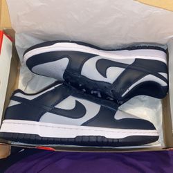 Mens Nike Dunk Low Georgetown Or Navy Blue And Grey Size 9 Mens 