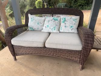 Wicker outdoor loveseat