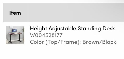 Height adjustable standing desk