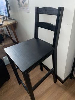 Black Wooden Bar Stool