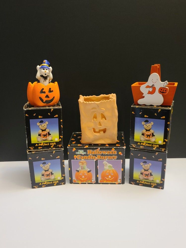 VINTAGE 1996 Hermitage Pottery Halloween Themed Figurines LIMITED EDITION
