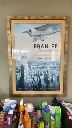 Braniff Airways Vintage Travel Poster Framed