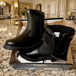 Totes Office Style Field Work Boots Hidden Zipper For Easy On/Off