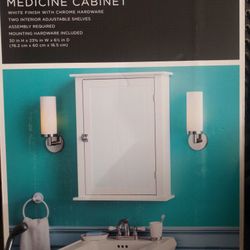 NEW White Medicine Cabinet $50