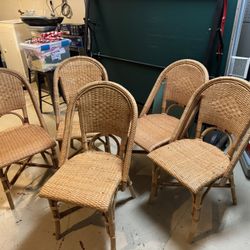 Serena and Lily Sunwashed Riviera Rattan Dining Chairs