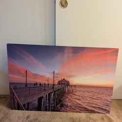 24x36 metal print of Huntington Beach pier