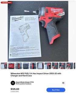 Milwaukee 1/4 Inch Impact 3453-20