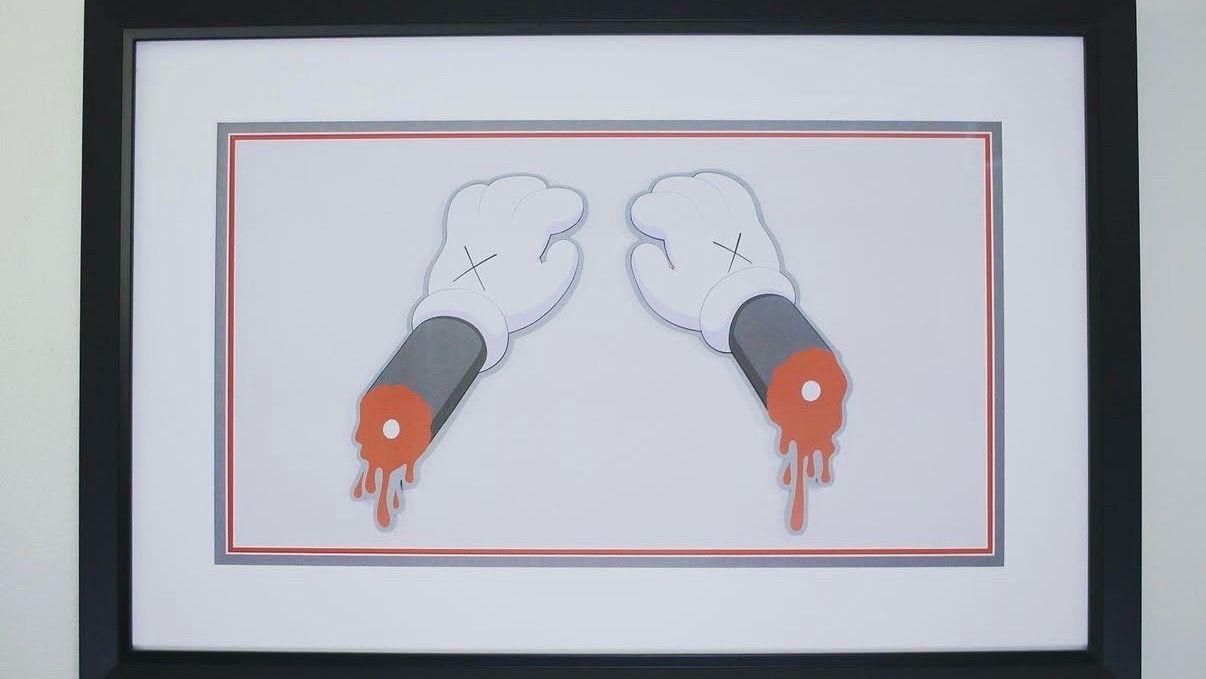Kaws “Nature of Need” poster 2012 framed