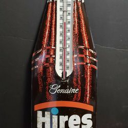 Vintage HIRES Rootbeer Soda Bottle Thermometer- Advertising therm