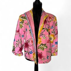 Vintage Painted Pony Pink Floral Jacket Size XL