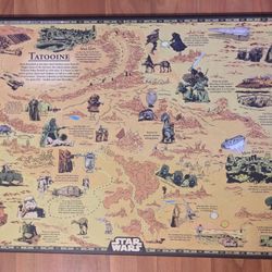Star Wars Tatooine Wooden Map Wall Art 19 X12.5 Official Licensed