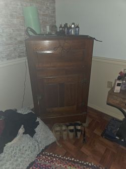 Antique oak ice box from around 1900