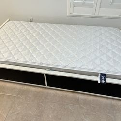 IKEA Bed With Starage Drawers  Super Clean With XL Twin Mattress  