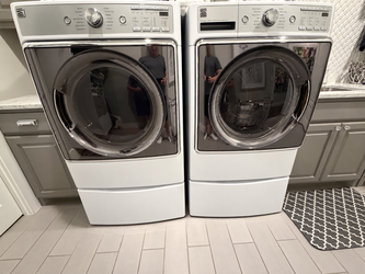 Kenmore Elite Washer (needs repair) and Dryer with Two Pedastals