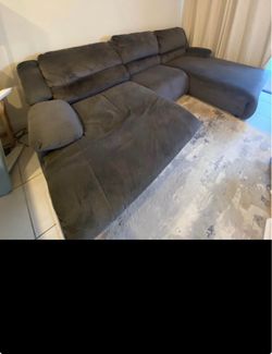 Gray Fabric Sectional Sofa with Chaise