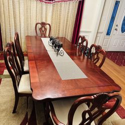 Complete Set- Dining Table with Chairs, China Cabinet including China and a Dining Server