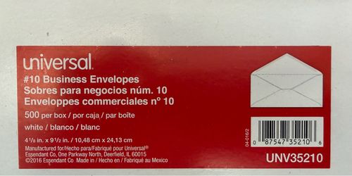 Universal #10 Envelopes -500 / box