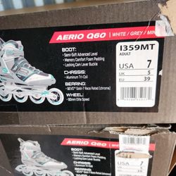 Roller Derby Aerio Q60 White Inline Skates Size 7 Adult