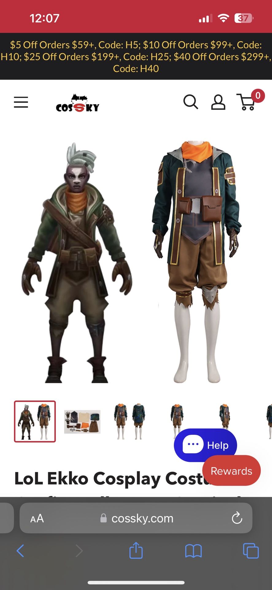 Arcane Ekko Cosplay Costume (L)
