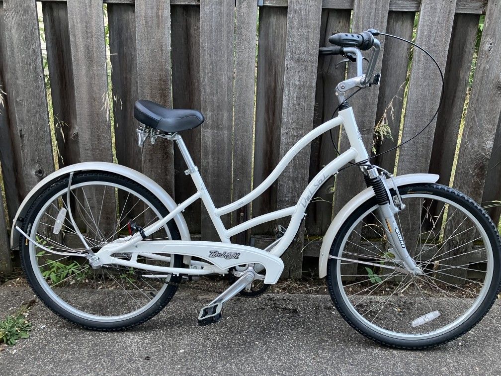 White Beach Cruiser Bike