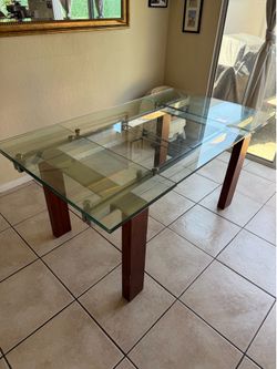 Modern Glass Dining Table w/ Extension, $100 (or best offer)