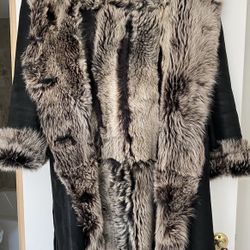Genuine leather fur coat size M-L