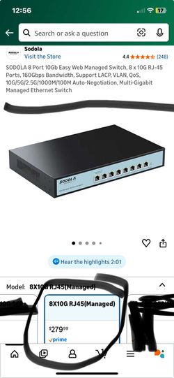 Sodola Port 10Gb Easy Web Managed Switch 